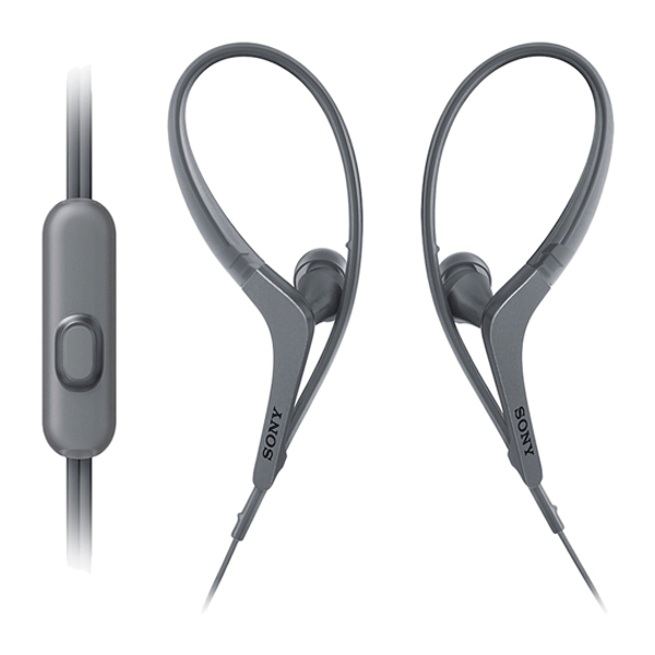 sony mdr-as410ap in-ear active sports headphones with mic (black)